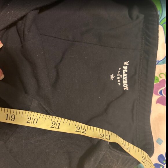 Pacsun Playboy Black mini skirt with shorts and slit Size Large - Picture 5 of 5